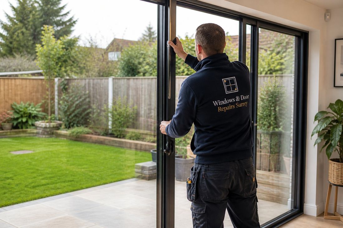 Before and after: misted double-glazed unit replaced with clear sealed glass